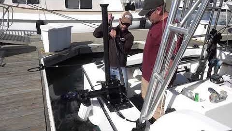 Raising sonar with X pole wrench