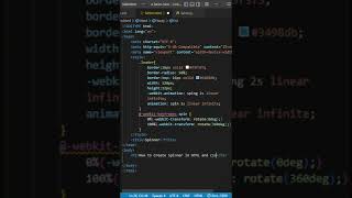 How to Create a Loading spinner with animation | #html #css #shorts shorts #shortsvideo