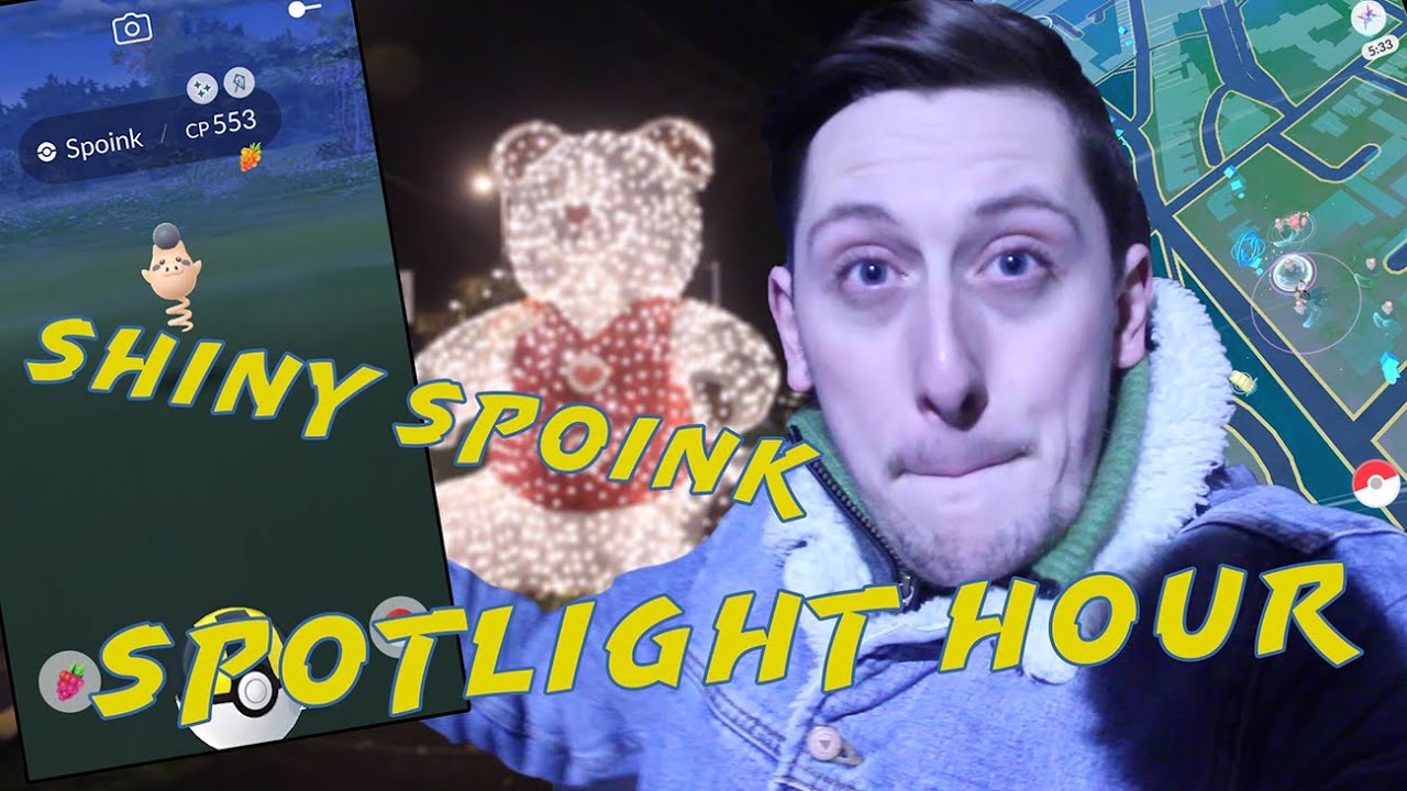 SHINY SPOINK for SPOTLIGHT HOUR RETURN! Over 120 Spoink caught! | Pokemon GO