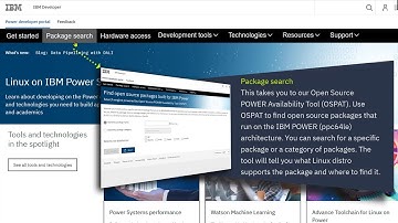 Linux on IBM Power Systems portal tour