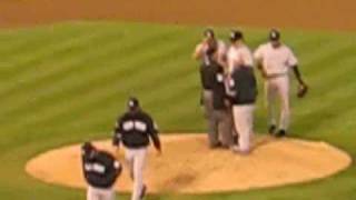 Eric Chavez breaks up no-hitter bid by Phil Hughes