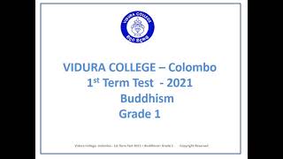 grade 1 1st term test 2021 buddhism guidance video youtube