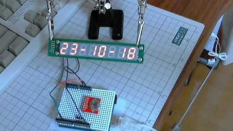 Arduino シリアル接続の７セグＬＥＤとDS3234で時計