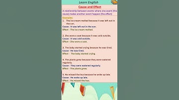 Cause and effect| Reading and Writing in English| Understand how story events are connected #shorts