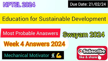 Education for Sustainable Development | Week 4 Quiz | Assignment 4 Solution | NPTEL | SWAYAM 2024