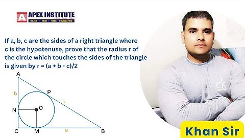 If a, b, c are the sides of a right triangle where c is the hypotenuse then the radius r=(a+b−c)/2