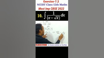 Question -10 #exercise 7.2 NCERT #class12maths #integration