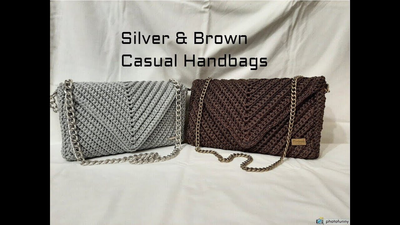 Πλεκτές Τσάντες Φάκελος - Crochet Casual Handbags - YouTube