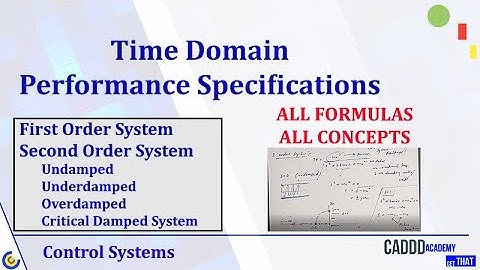 Time Domain Performance Specification | Time Domain Analysis | Control System | CADDD Academy