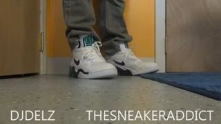 Air Force 180 David Robinson Emerald Mid Sneaker Review Feet - YouTube