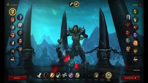 WoW Shadowlands New Class Animations at Character Creation