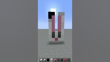 Minecraft SNOW BUNNY FACE #2 Pixel art build tutorial! #shorts