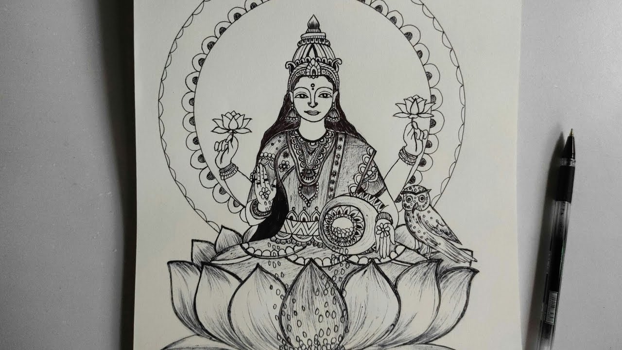 MAA LAKSHMI Goddess of Wealth & Wisdom, Lakshmi Ji Diwali Pooja Laxmi Mata  Beautiful Women Illustration, Art Prints Digital Download - Etsy