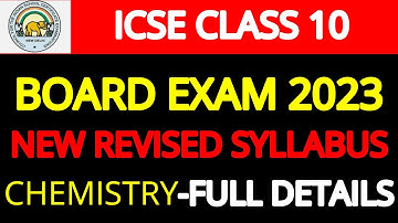 ICSE 2023 Class 10-Revised, Deleted Syllabus of CHEMISTRY-| What is New Question Pattern ICSE 10