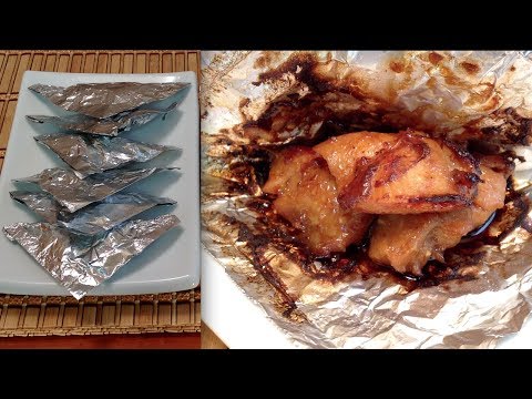 Chinese Foil Wrapped Chicken Recipe-How To Make Foil Wrapped Chicken Parcels-Asian Food