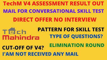 TechM V4 test Result Out | Conversational Skill Test Pattern & Questions | V4 Cut-Off?
