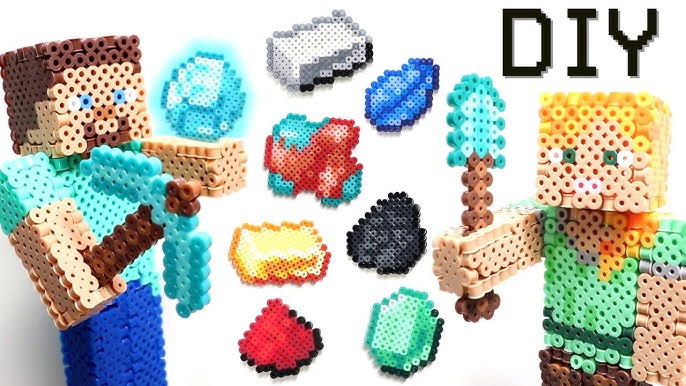 Minecraft Kids Craft Idea: Melty Bead Tools #kidscraft #minecraft