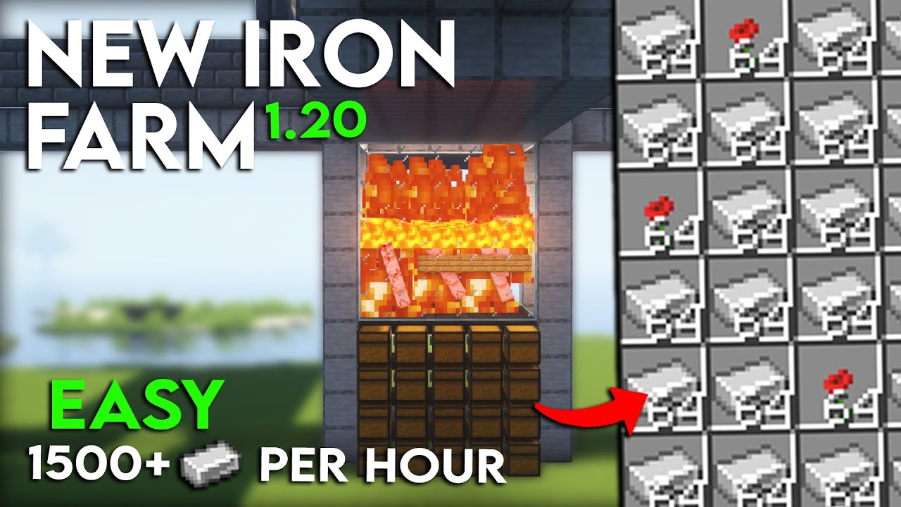 NEW Minecraft 1.20 IRON FARM TUTORIAL | 1500+ Iron Per Hour - Easy and