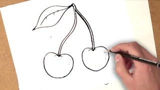 كيفية رسم الكرز