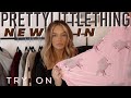 NEW IN STAPLES!!!! TRY ON HAUL: PRETTYLITTLETHING