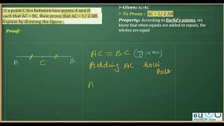 If a point C lies between two points A and B           such that AC = BC, then prove that AC = 1 2 A