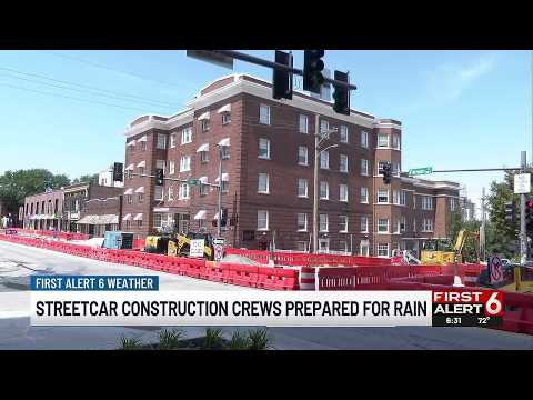 Streetcar construction crews prepared for rain