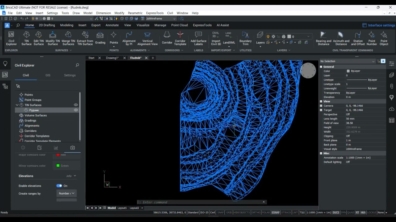 BricsCAD Pro - TIN and Volume Surfaces