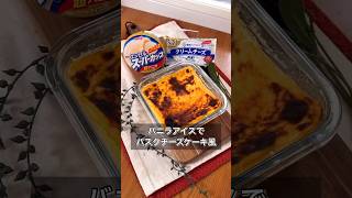 バニラアイスでバスクチーズケーキ風