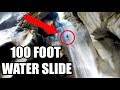 SLIDE DOWN 100 FT WATERFALL!!  + CANYON CLIFF JUMPS