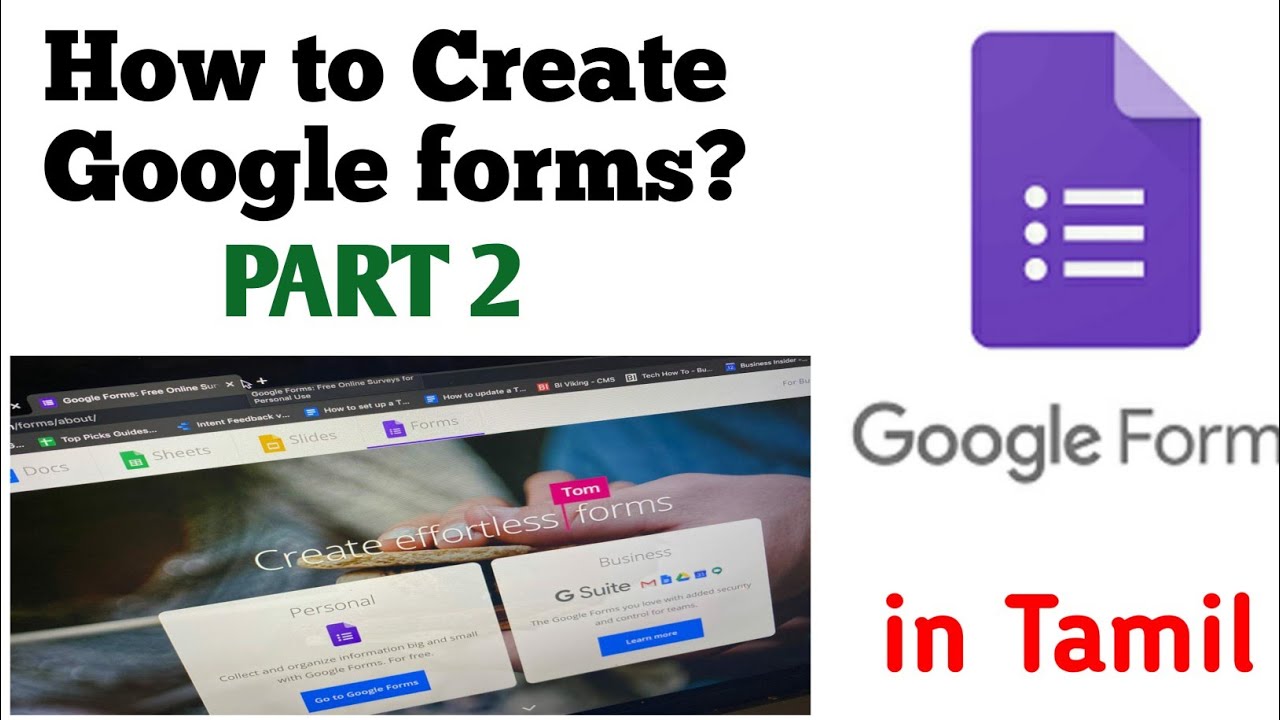 2. How to create Google forms ? Part 2 in Tamil YouTube