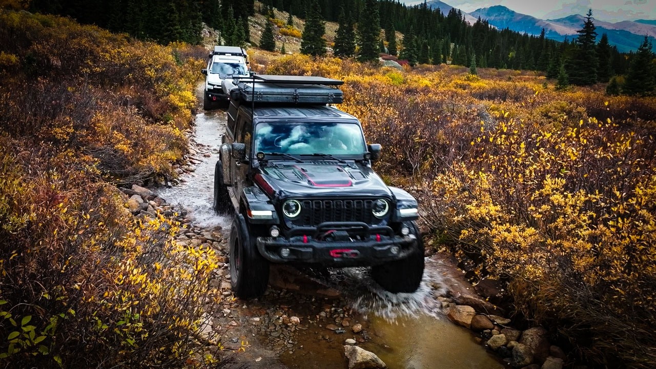 Italian Creek Gunnison Colorado - Autumn Aspen Colors on Muddy 4x4 Trail (Recovery Scenes)