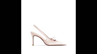 Hollow-out Bow French Satin Stiletto Heels screenshot 3