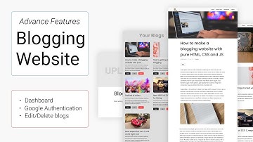 HOW TO CREATE A WORKING BLOGGING WEBSITE WITH PURE HTML, CSS AND JS IN 2021.TO COMPLETE TASK QUICKLY