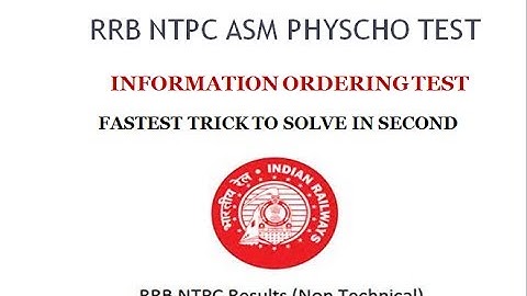 ASM PSYCHO TEST( information ordering test)  Trick to solve in second