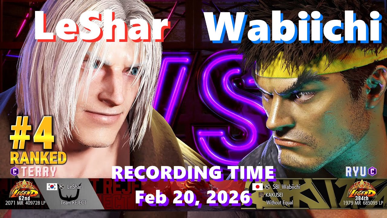 SF6⚡LeShar (#4 Ranked Terry) vs Wabiichi (Legend Rank Ryu)⚡High Level Gameplay