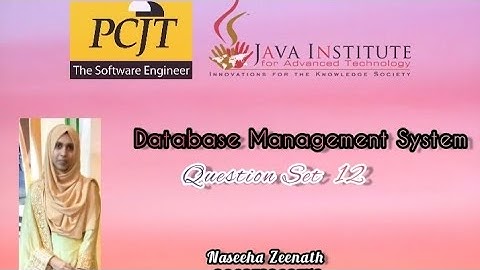 Question Set 12 | Database Management System | Java Institute