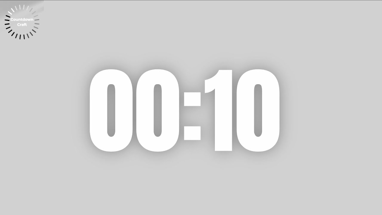 10 Seconds Countdown Timer (in Light Grey Background) - YouTube
