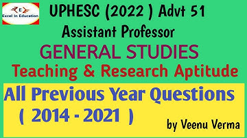 UPHESC Assistant Professor 2022| Advt 51| Teaching and Research aptitude| All PYQ|