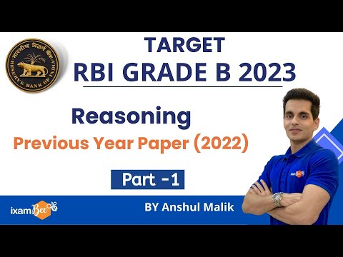 Target RBI Grade B 2023  | Reasoning Memory based questions(2022) | Part -1 | By Anshul Sir
