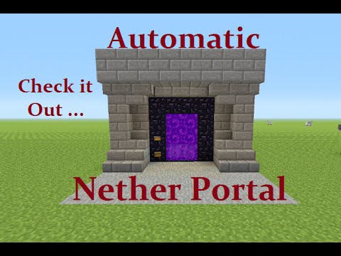 Minecraft Tutorial : Automatic Nether Portal 2 blocks long ... Perfect for Survival Mode
