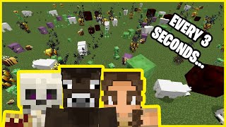 MINECRAFT but every 3 SECONDS a RANDOM mob spawns...