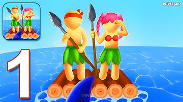 Raft Survivors - Gameplay Walkthrough Part 1 - Building Sea Raft & Survive (iOS, Android)