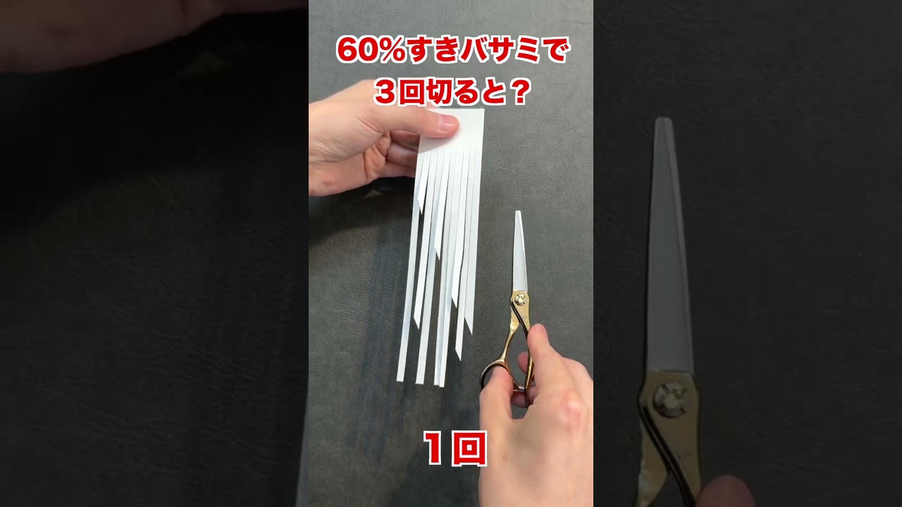 60%すきバサミってどのくらい切れるの？ #ヘアカット #セニング #カット動画 #美容師