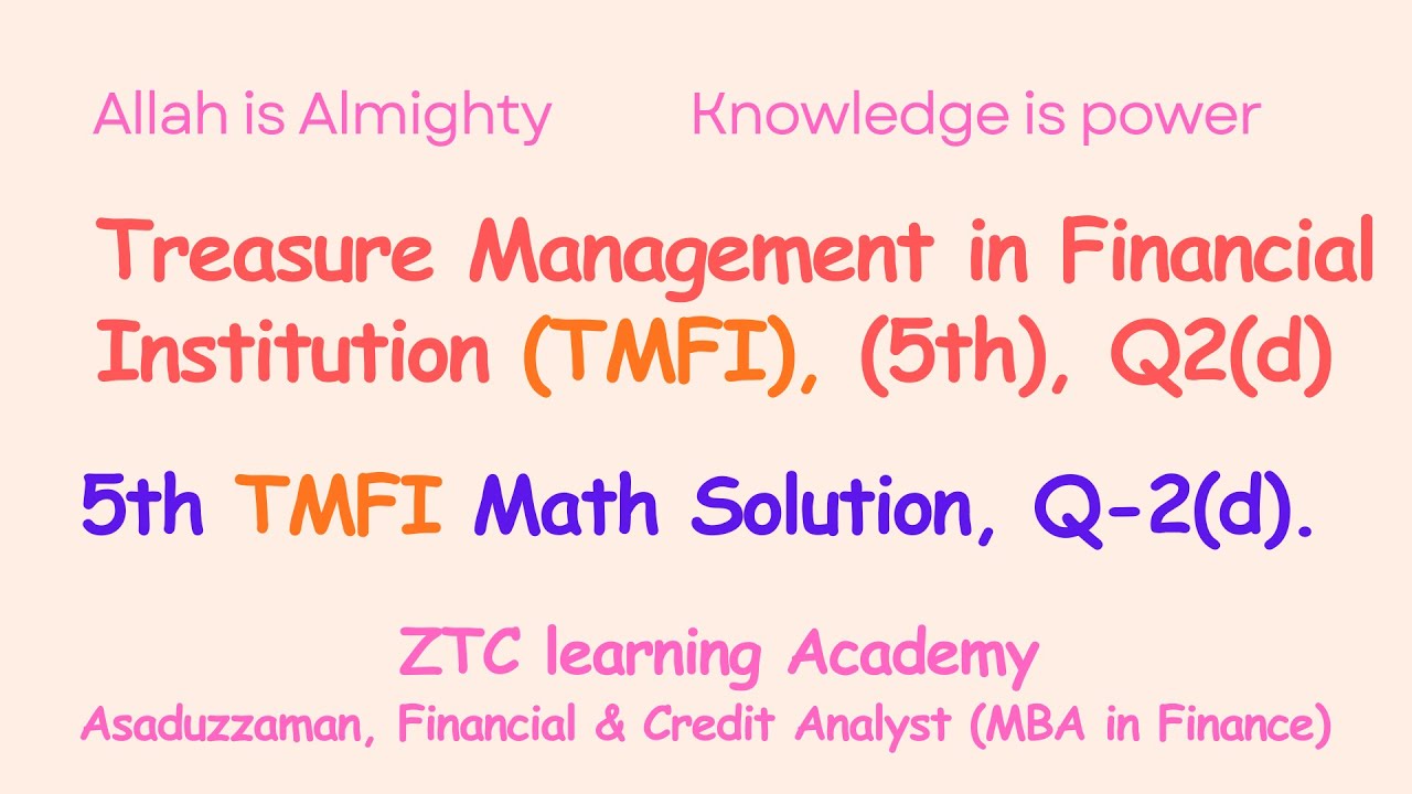 5th TMFI math Solution | TMFI  math Solution 