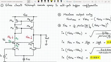 Analog VLSI Design Lecture 40.1 : Numerical on Telescopic Cascode Single stage Opamp