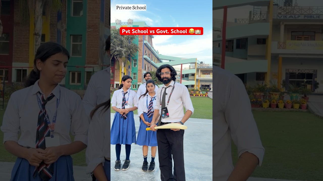 Pvt School vs Govt. School 😂🏫 #shorts #ytshorts #teratrigun #comedy #funny #viral