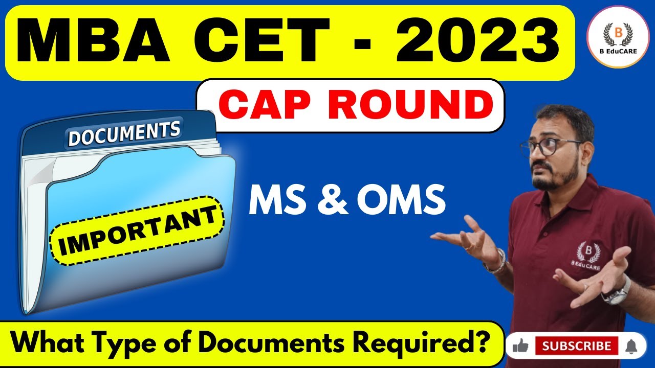 MBA CET 2023 - CAP ROUND - Important Documents Required | Must Watch ...