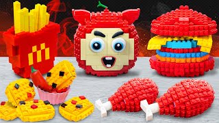 LEGO HOT&SPICY FOOD CHALLENGE: Chicken thighs, Hamburgers, French fries | Lego Cooking Stopmotion