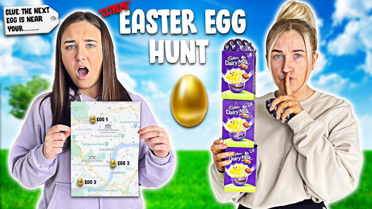 FASTEST TO FINISH EXTREME EASTER EGG HUNT WINS £1000 - Challenge w/SISTER & GIRLFRIEND!!