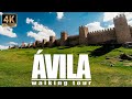 [4K] ÁVILA Walking Tour | Walled World Heritage City | Castile and Leon | Spain | February 2021